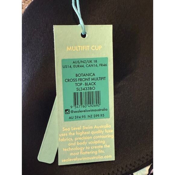 NEW Sea Level Size 14 Botanica Cross Front Multifit Top And Matching Bottoms NWT - Picture 5 of 5